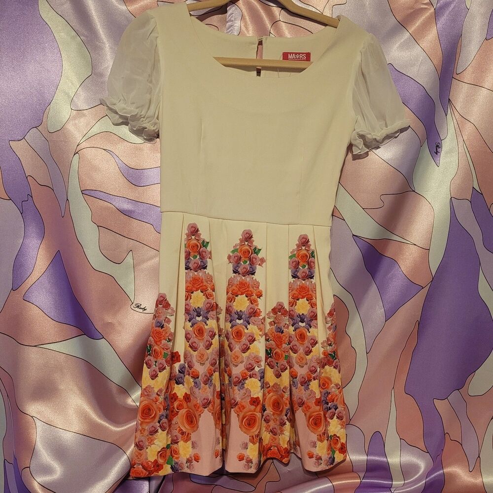 MA*RS White Rose Dress Size Extra Small NWT Prom Party Japan Kawaii Y2K Fashion